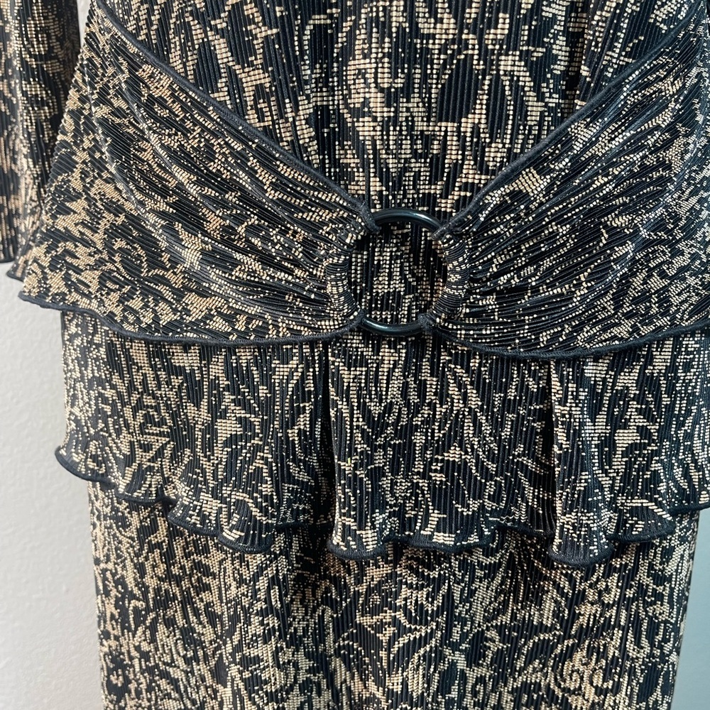Vintage Connected Apparel Black Gold Beaded Sequin Dress Size 8 Evening​ - Picture 3 of 7